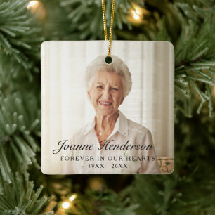 Für immer in unseren Herzen Foto-Gedenkstätte Keramikornament