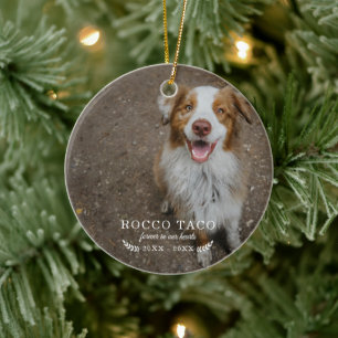 Für immer in unseren Herzen   Foto-Tiergedächtnis Keramik Ornament