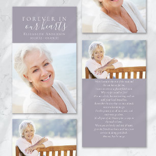 Für immer in unseren Herzen Foto-Trauer-Gebetskart