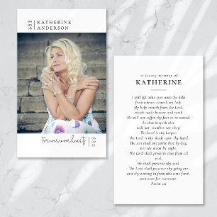 Für immer in unseren Herzen Foto-Trauerkarte Gebet