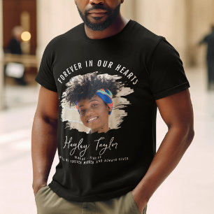 Für immer in unseren Herzen   Gebürstetes Foto-Mem T-Shirt