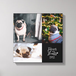 Für immer in unseren Herzen   Haustier-Gedenk-Foto Leinwanddruck
