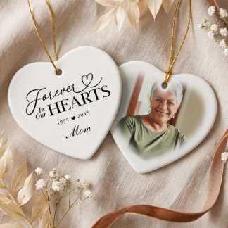 Für immer in unseren Herzen Mama Herz Foto Gedenkb Keramik Ornament