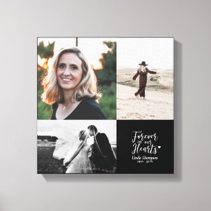 Für immer in unseren Herzen Memorial Foto Collag Leinwanddruck