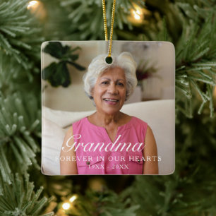 Für immer in unseren Herzen Oma Foto Gedenkstätte Keramikornament