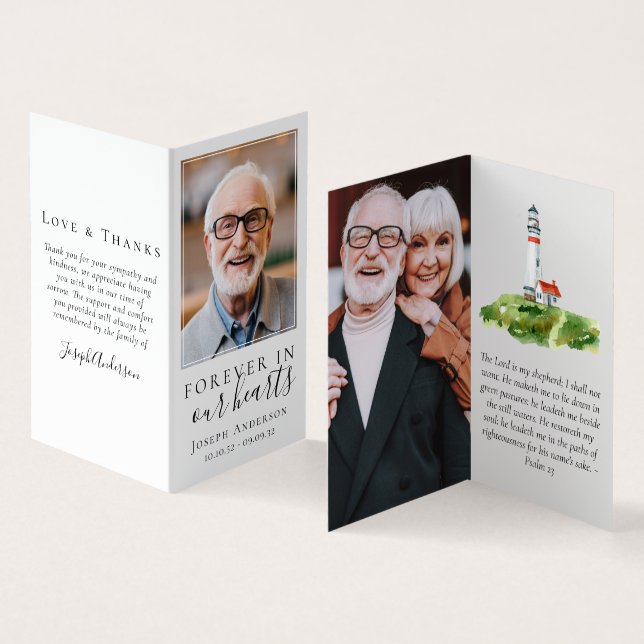 Für immer in unserer Gedenkkarte für Herzklopfen Visitenkarten (Innenseite und Außenseite)