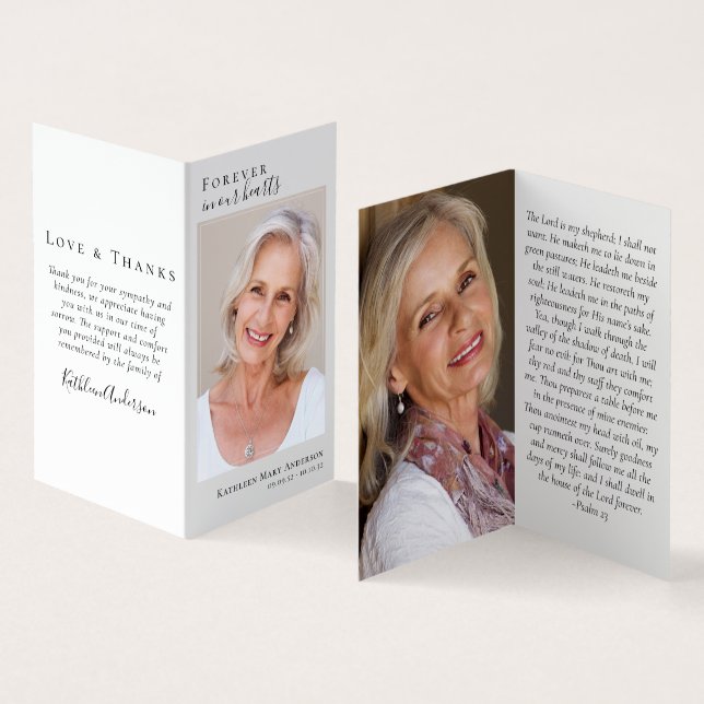 Für immer in unserer Gedenkkarte für Herzklopfen Visitenkarten (Innenseite und Außenseite)