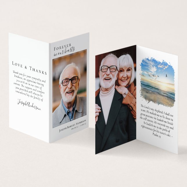 Für immer in unserer Gedenkkarte für Herzklopfen Visitenkarten (Innenseite und Außenseite)