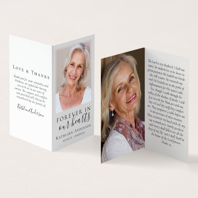 Für immer in unserer Gedenkkarte für Herzklopfen Visitenkarten (Innenseite und Außenseite)