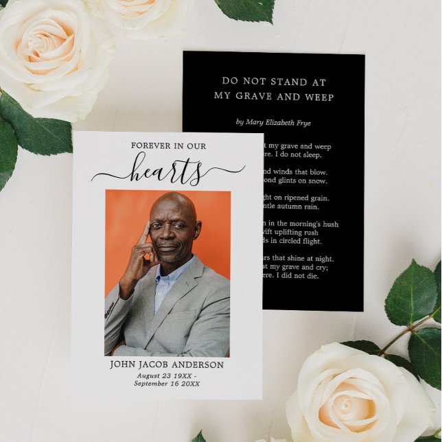 Für immer in unserer Herz-Beerdigungskarte Visitenkarte (Von Creator hochgeladen)