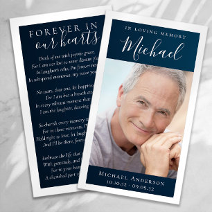 Für immer in unserer Herz-Foto-Gedenkkarte