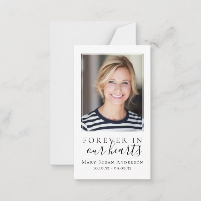 Für immer in unserer Herz-Gedenkkarte Mitteilungskarte (Vorderseite)