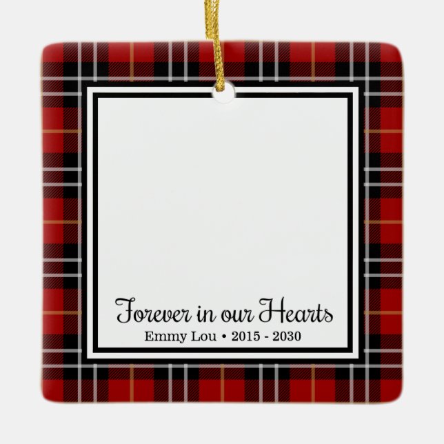 Für immer in unserer Herzkatze Keramikornament (Vorderseite)