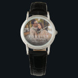 Für immer ist mein immer modernes Hochzeitsskript  Armbanduhr<br><div class="desc">Moderne schicke Foto-Uhr mit handgeschriebenem Drehbuch und modernem Typografie-Lesen: " Forever be my immer "neben Ihren individuellen Namen und Hochzeitstag. Personalisieren Sie mit Ihrem bevorzugten Foto und Informationen. Gutes Geschenk für Neuvermählte oder Valentinstag!</div>