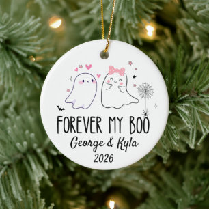 Für immer mein Boo Gespenster-Paar Hochzeits-Hallo Keramik Ornament
