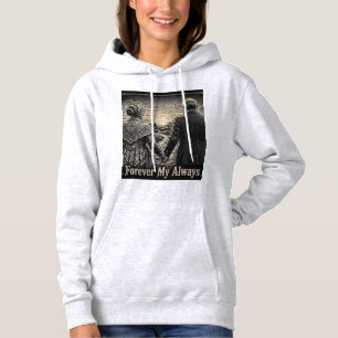 Für immer mein Immer Vintage-Holzschnitt Hoodie