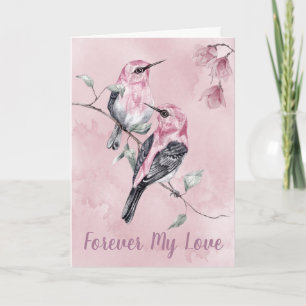 Für immer meine liebsten Vögel in Wasserfarbe Feiertagskarte