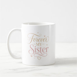 Für immer meine Schwester Elegante rosa Gold-Typog Kaffeetasse