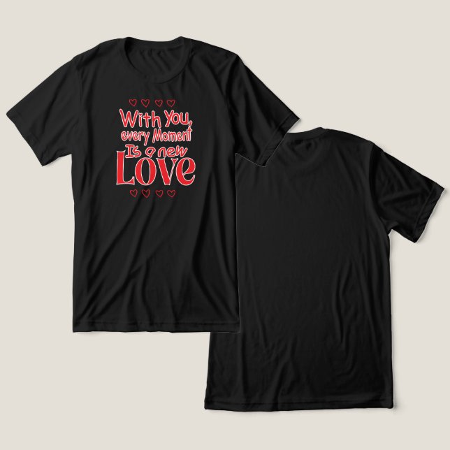 Für immer neue Liebe Romantischer Spruch Tri-Blend Shirt (Design vorne & hinten)