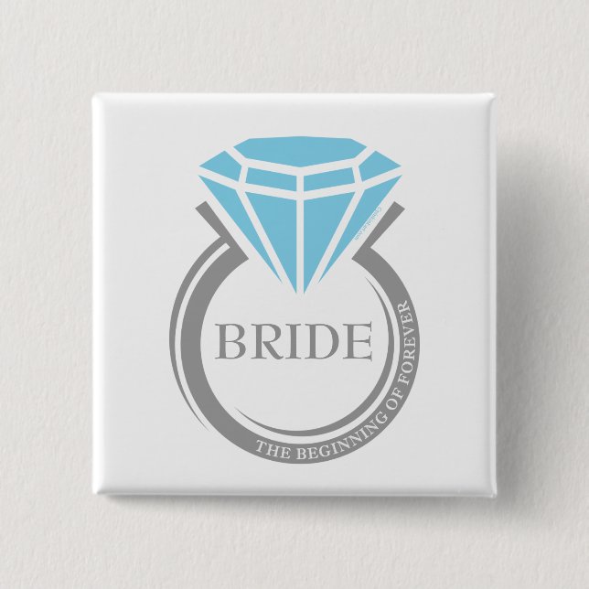 Für immer Ring-Brautparty-Gewohnheits-Knopf Button (Vorderseite)