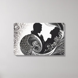 Für immer: Schwarz & Weiß Kiss Kunst Leinwanddruck