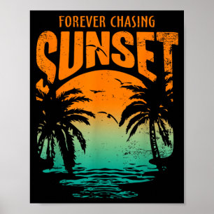Für immer Sonnenuntergang Workout Sommer Casual Poster