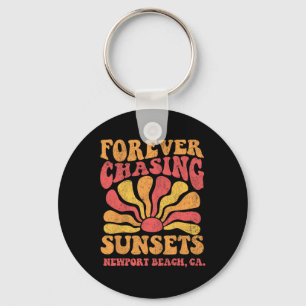 Für immer Sonnenuntergänge jagen Newport Beach Kal Schlüsselanhänger
