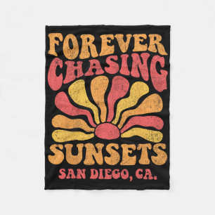 Für immer Sonnenuntergänge jagen San Diego Beach K Fleecedecke