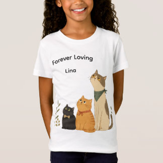 Für immer süße Katzen ästhetische Mädchen liebend T-Shirt