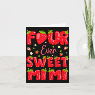 Für immer süße Mimi Strawberry Berry 4. Geburtstag Karte