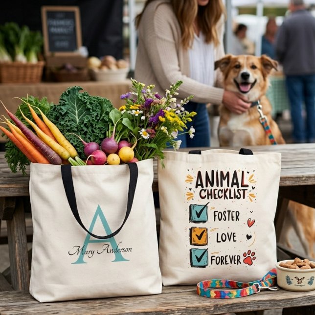 Für immer Tierrettung Befürworter Geschenk (Reusable tote bag for an eco-conscious animal rescue advocate, ideal for a farmers market trip.)