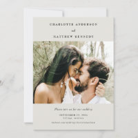 Für immer treue Creme-Foto Save-the-Date-Karte