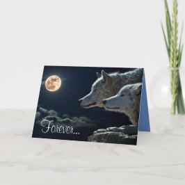 "Für immer" u. "ich Liebe Sie" zwei graue Wölfe Karte