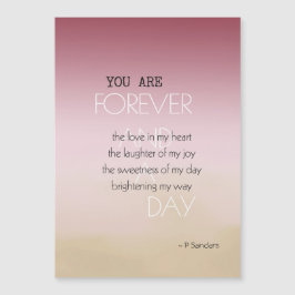Für immer und ein Tag Gedicht Pink Cream Ombre Magnetkarte