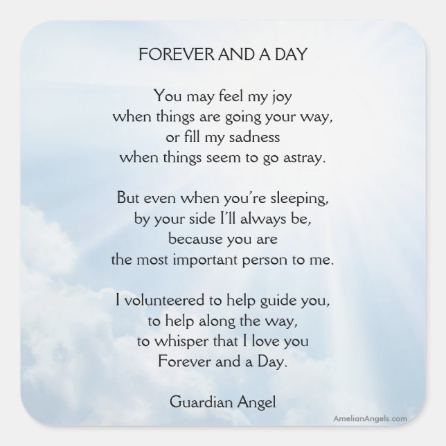 Für immer und einen Tag Quadratischer Aufkleber (Vorderseite)