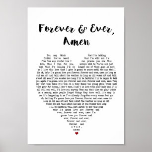 Für immer und immer Amen Herz Song Lyric Print Poster
