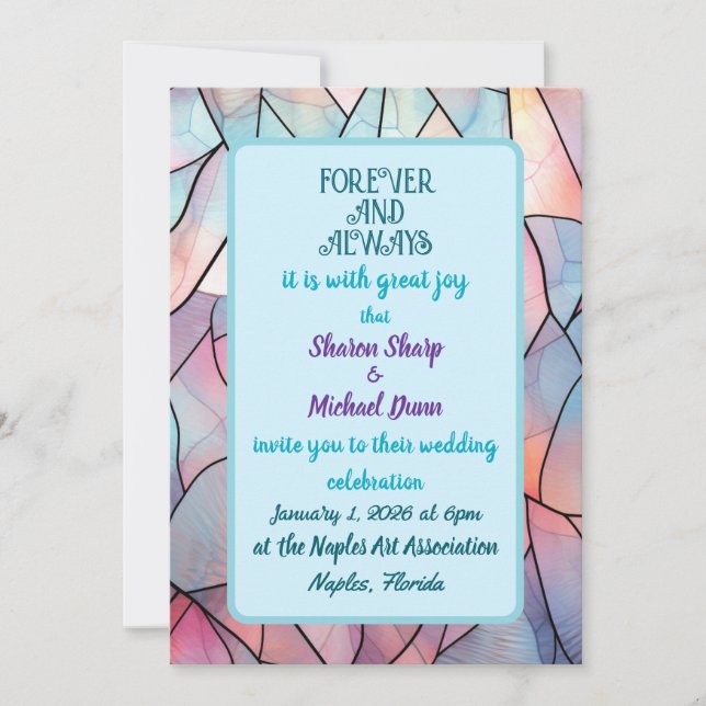 für immer und immer ist es mit großer Freude Einladung (Vorderseite)