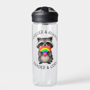 Für immer und immer Personalisiert   LGBTQ Raccoon Trinkflasche