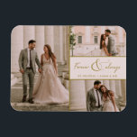 Für immer und immer rosa Gold Foto Hochzeit Vielen Magnet<br><div class="desc">Feiern Sie Ihre Liebe mit dem Forever & Always Pink Gold Foto Wedding Dankeschön Magnet - eine schöne und dauerhafte Art, Ihre Dankbarkeit an Familie und Freunde zum Ausdruck zu bringen. Dieser Magnet ist mit einer eleganten Collage aus drei Fotos gestaltet und lasse Ihnen, Ihre Lieblingsmomente zu präsentieren, um die...</div>