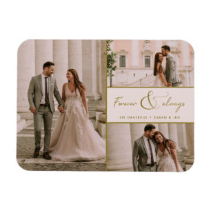 Für immer und immer rosa Gold Foto Hochzeit Vielen Magnet