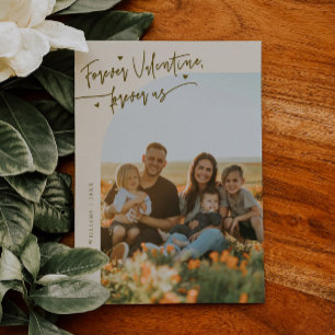 Für immer unser Skript Creme Valentinstag Foto Feiertagskarte