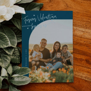 Für immer unser Skript Türkises Valentinsfoto Feiertagskarte