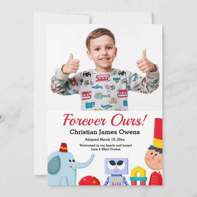 Für immer unsere Adoption Foto Ankündigung (Vorderseite)