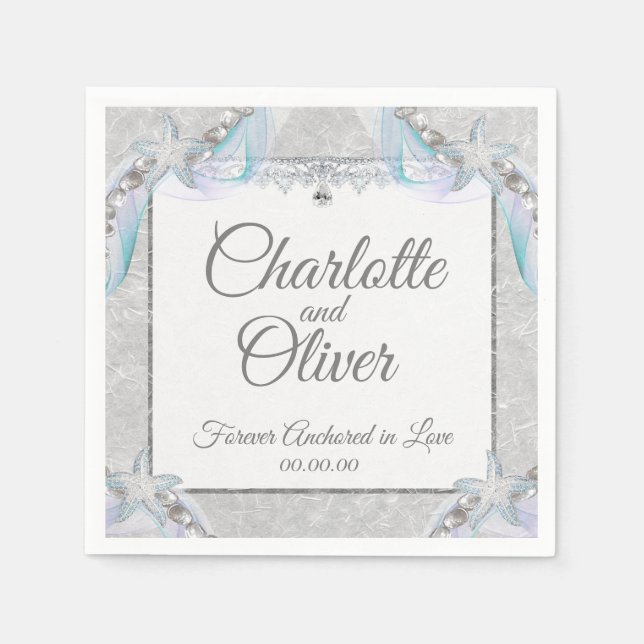 Für immer verankert in der Liebe Hochzeit von Napk Serviette (Vorderseite)