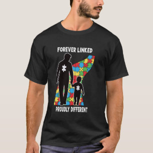 Für immer verbunden Vater Sohn Autistische Kinder T-Shirt