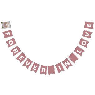 Für immer verliebt Dusty Rose Hochzeit Wimpelkette