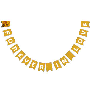 Für immer verliebt Golden Gelbe Hochzeit Wimpelkette