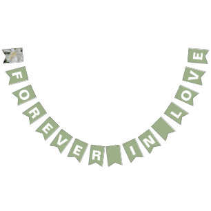 Für immer verliebt in Sage Green Hochzeit Wimpelkette