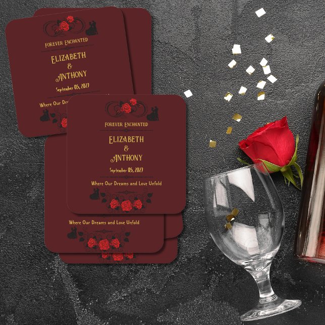 Für immer verzauberte Hochzeit Rechteckiger Pappuntersetzer (Von Creator hochgeladen)