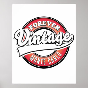 für immer Vintage Monte Carlo Logo Poster